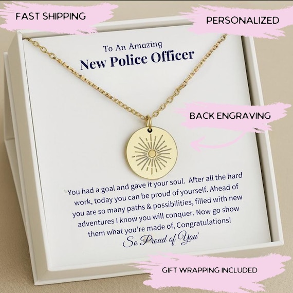 Personalized Police Academy Graduation Necklace, Police Women Gift, Prom Police Gift, Congratulatory New Police, Police Academy Graduation