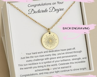 Personalized Doctorate Graduation Gift for Her, Phd Graduation Necklace Gift, Doctorate Degree Graduation Gift, PhD Jewelry gift