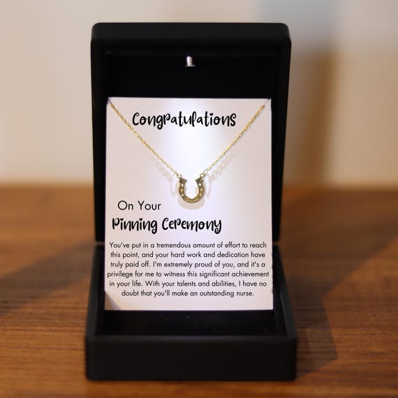 Luck Necklace for Pinning Ceremony Silver Jewelry, Personalized Pinning Ceremony, Nurse Pin Registered Nurse , Daughter Pinning Jewelry
