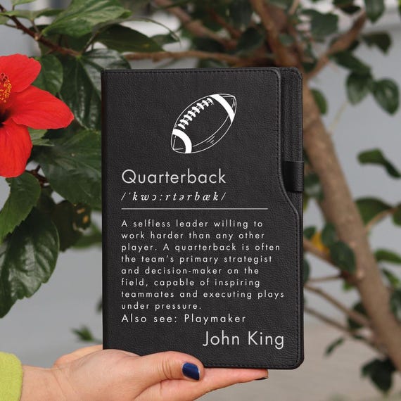 Quarterback Definition Journal, Personalized Quarterback Gift, American Football Season, Quarterback Son Gifts, Quarterback Birthday Gifts