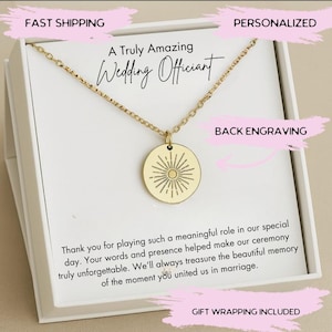 Woman Wedding Officiant Silver Necklace Gifts, Personalized  Wedding Officiant Gifts Wedding Officiant Appreciation Thank You Gifts