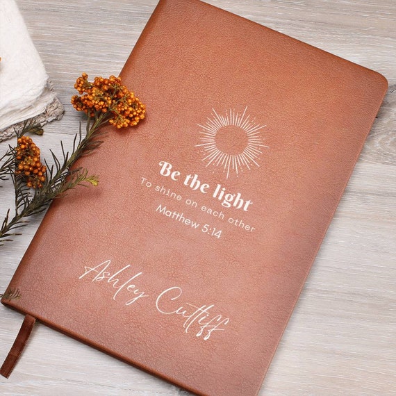 Be the light Mathew 5:14, Bible Verse Journal, Unique Christian Gift, Religious Gift for Women, Bible Quotes,  Light Of Christ Journal,