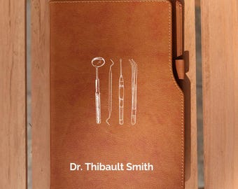 Personalized Dentist Notebook,  Dental Journal, Writing Pad, Gift for Dentist, Dentist Tools Themed Journal, DDS Gift, Gift for Orthodontist