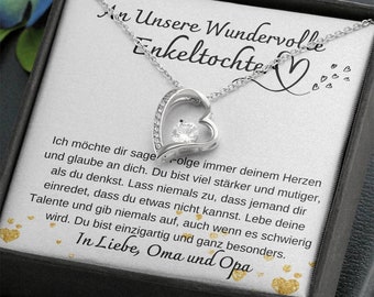 Enkeltochter Kette für Oma und Opa, Enkeltochter Abschluss, Geschenk für Absolventin Enkeltochter, Enkeltochter Zum Geburtstag,