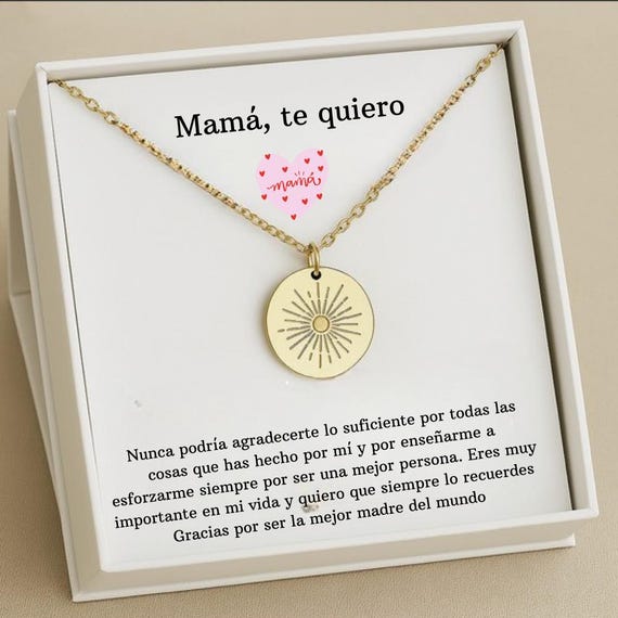 Mama te quiero, Regalos Para Madre, Para mi Mamá en el Día de la Madre, Collar Regalo Para Madre: Joyería Para Mamá, Cumpleaños