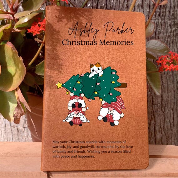 Personalized Christmas Memories Journal, Xmas Gnoome Gift, Family Christmas Memories, Unique Christmas Gift, Custom Gnoome Christmas Gift