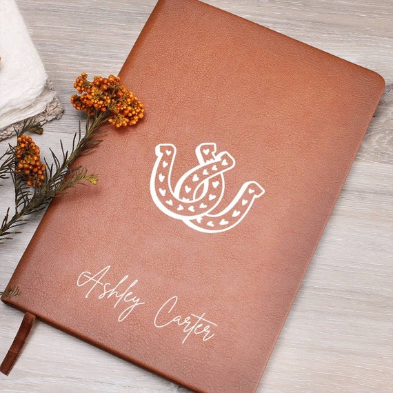 Personalized Horseshoe Journal, Horseshoe Luck Journal, Horse Lover Daughter Gift, Horse Teacher Gift, Horseshoe Heart Journal