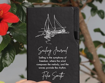 Personalized Sailing Journal, Captain&#39;s Log Book, Travel Ships Log Sailboat, Boat Lover Gift For Yacht Owner Gifts, Sailing Lover Gift,