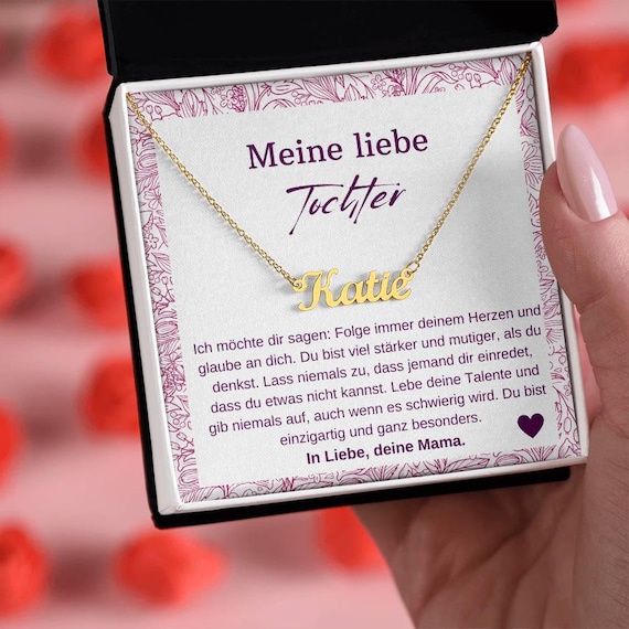 925 Silber Namenskette Für Tochter Von Mama, Tochter Geburtstag Schmuck, Meine Liebe Tochter Jugendweihe, Tochter Abitur Kette