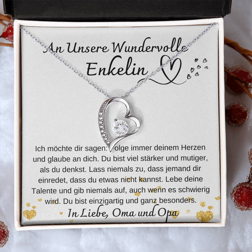 Enkelin Geschenk Von Oma Und Opa Enkelin Kette Mit Spruch Das Etsy UK