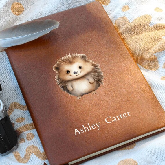 Personalized Hedgegog Journal, Hedgegog Lover Gift, Cute Animal Journal,  Forest Journal, Cute Hedgegog Gift