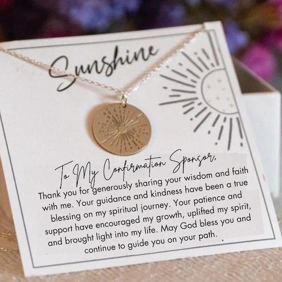 Confirmation Sponsor Necklace Gift, Women Sponsor Confirmation Silver Necklace Gifts,  Appreciation Gift for Confirmation Sponsor Necklace,