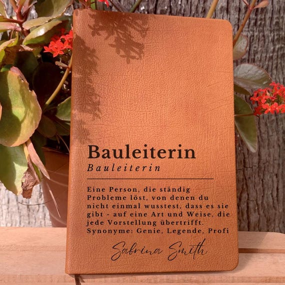 Personalisiertes Bauterin Geschenk für die Bauterin, Geschenkidee für die Bauterin, Personalisiertes Tagebuch für die Bauterin