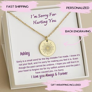 I&#39;m Sorry Gift Apology Gift Necklace, I&#39;m Sorry Gift Apology Gift Necklace For Her, Apology Gifts for Her, Forgive Necklace