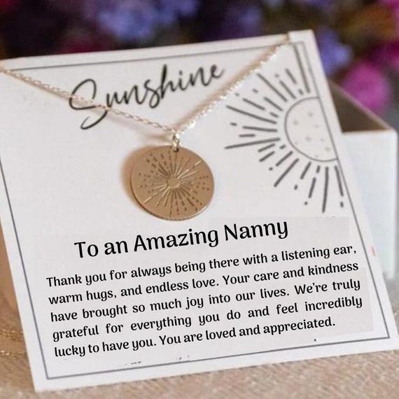 Nanny Necklace Gift, Nanny Thank You Gift, Child Care Provider, Nanny Appreciation Gift, Nanny Thank You Necklace, Nanny Christmas Gift