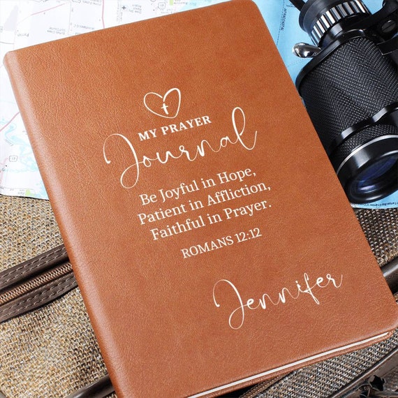 Personalized Prayer Journal Christian Gifts, Religious Journal, Church Friends Gift, Bible Study Journal
