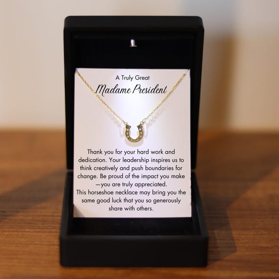 Madame President Luck Necklace, Thank You Madame President Jewelry Gift, Tim Madame President Gifts, Personalized Madame President Gift,
