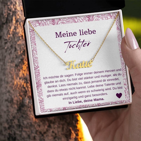 925 Silber Namenskette Für Tochter Von Mama, Tochter Geburtstag Schmuck, Meine Liebe Tochter Jugendweihe