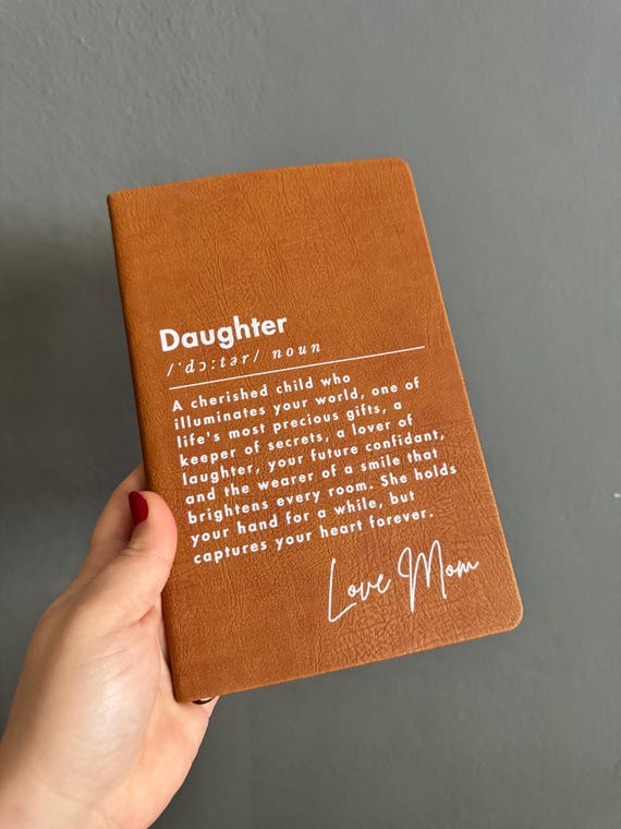 Personalized Daughter Leather Journal, Unique Gift for Daughter Birthday, Daughter Definition, Gifts for Daughter