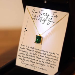 Bijoux d'excuse, désolé de vous avoir blessé, cadeau de pardon pour elle, femme, partenaire, bijoux de pardon, collier désolé avec carte