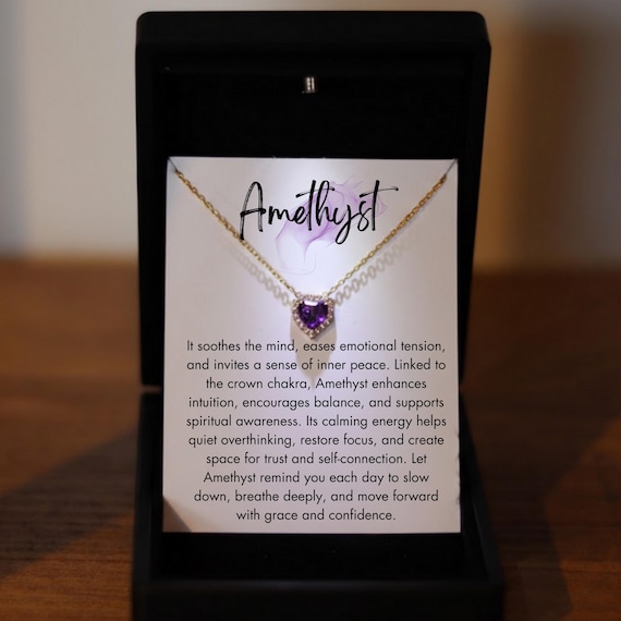Amethyst Heart Silver Necklace, February Birthstone Jewelry, February Birthday Gift, Amethyst Pendant, Heart Shape Gemstone