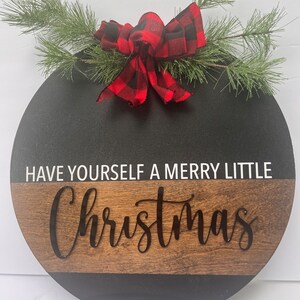 Festive Christmas Door Hanger for Holiday Cheer, Winter Decor, Christmas Tree Sign, Merry Little Christmas