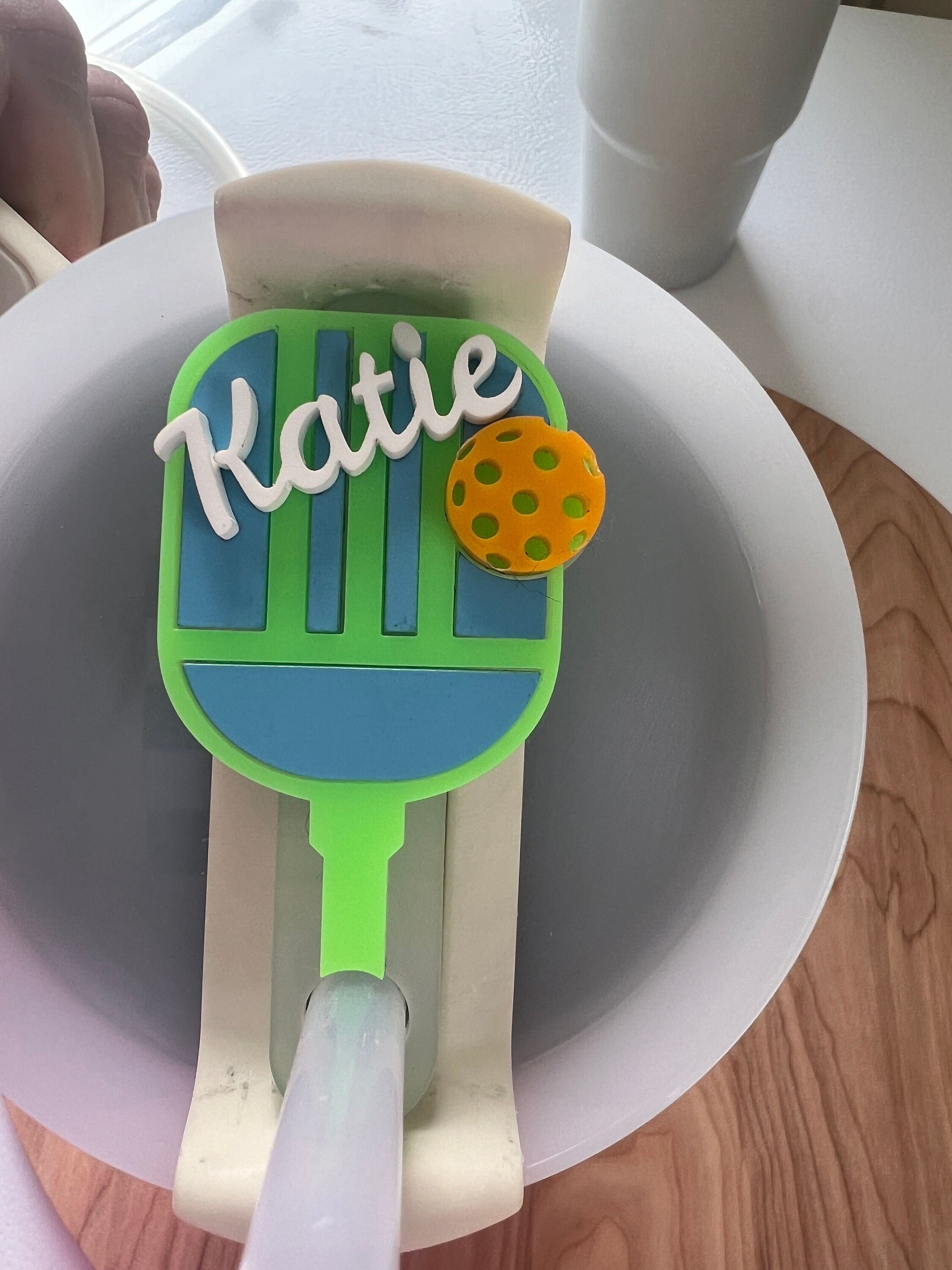 Personalized Pickleball Tumbler Topper - Unique Sports Drink Lid for Pickleball Enthusiasts