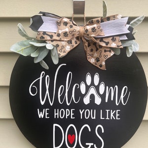 Dog Lover's Delight Door Hanger | Welcome Home Sign | Pet-Friendly Decor | Paw Print Lover Gift