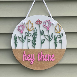 Handmade Floral Welcome Sign: Spring Front Door Decor