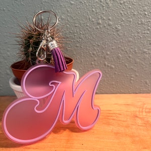 Personalized Initial Keychain - Custom Acrylic Key Ring