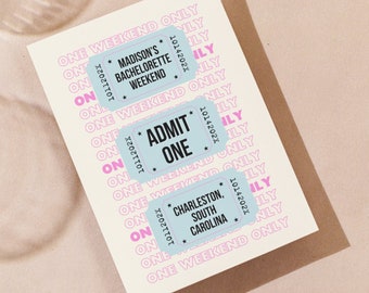 One Weekend Only Bachelorette Itinerary Invitation Template, Ticket Concert Poster Invite, Printable Hen Party Invite, Farewell Tour Bach