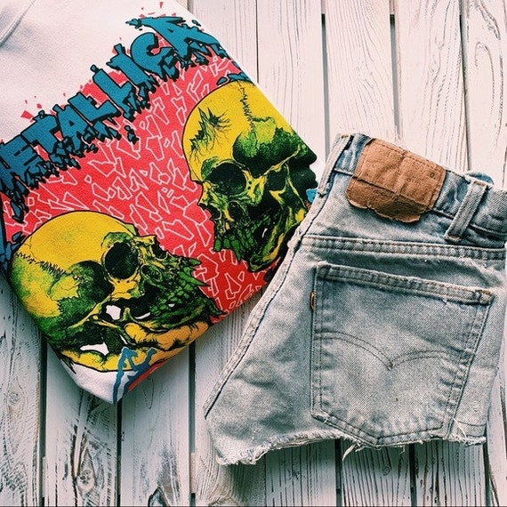 VINTAGE LEVI'S 70's Orange Tab Denim Jean Shorts