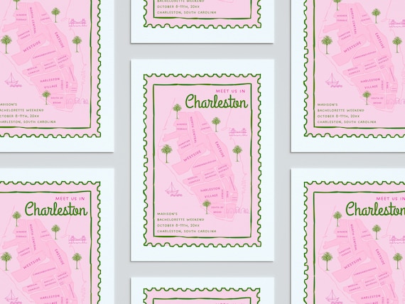 Charleston Bachelorette Itinerary | Charleston Bach Invitation | Charleston Bachelorette Party | Editable Bach Itinerary | Printable Invite