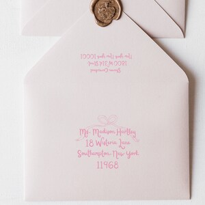 Pink Bow Address Envelope Labels | Envelope Address Template Printing ...
