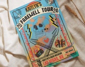 Farewell Tour Bachelorette Itinerary Invitation, Bach Tour Rock Band Poster Party Invite, Skull Guitar Colorful Printable Editable Invite