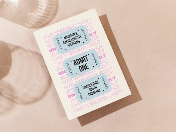 One Weekend Only Bachelorette Itinerary Invitation Template, Ticket Concert Poster Invite, Printable Hen Party Invite, Farewell Tour Bach