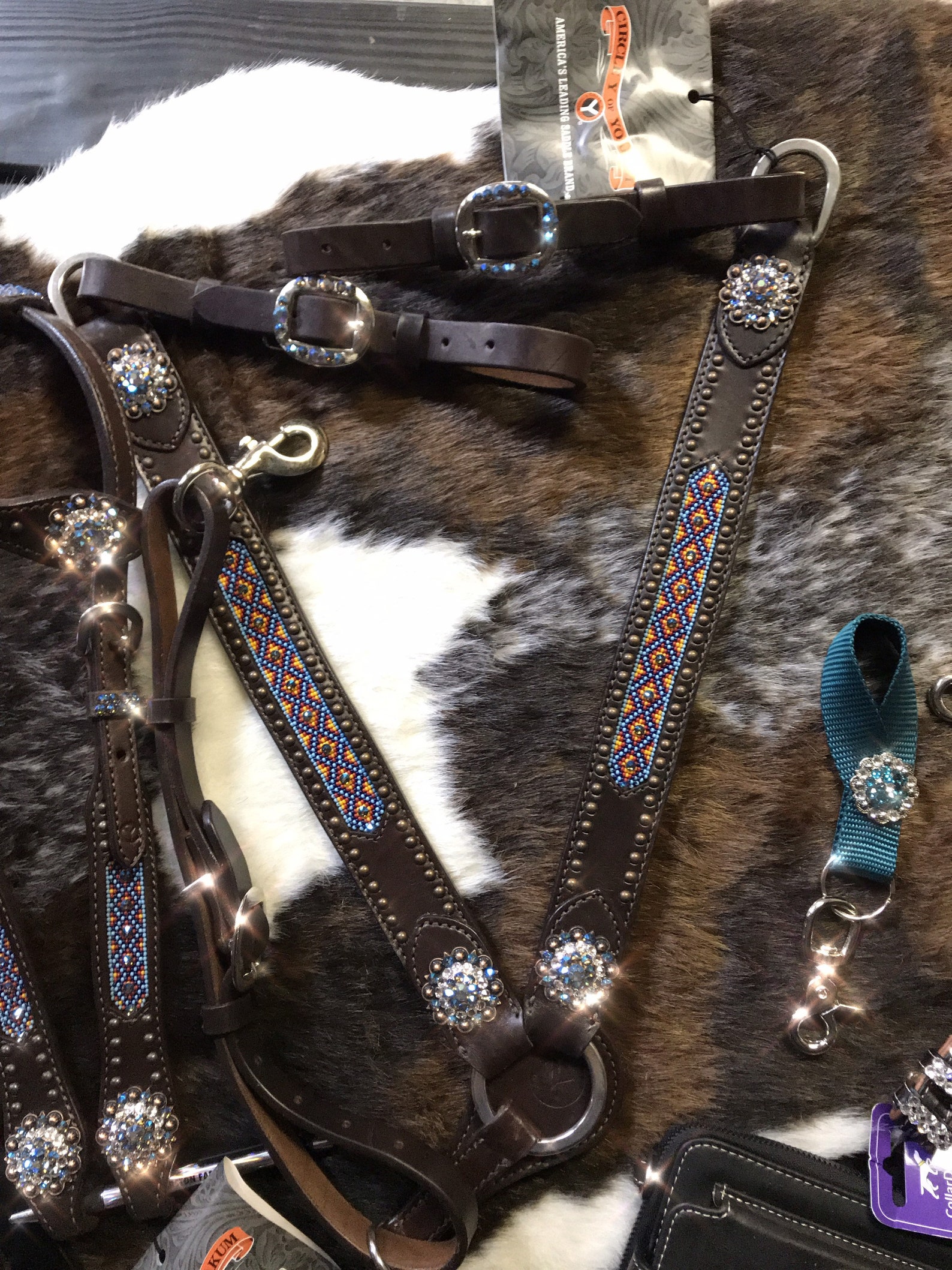 New Circle Y Beaded Breast Collar with Swarovski Crystals Etsy