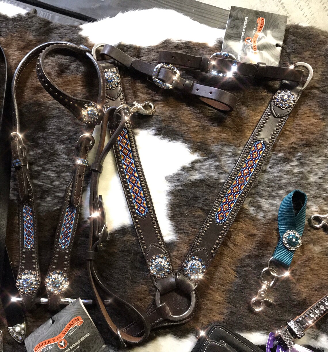 New Circle Y Beaded Breast Collar with Swarovski Crystals Etsy