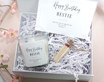 Personalized 'Bestie' Candle Gift Set: Vanilla Coconut Scent