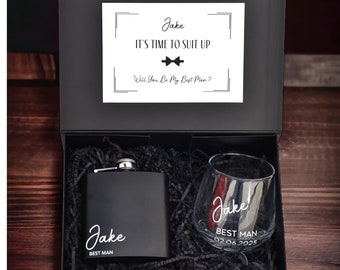 Personalised Best Man Gift, Groomsman Gift, Thank You For Being My Best Man, Best Man Gift and Box, Best Man Proposal, Best Man Flask, Usher