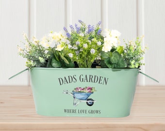 Fathers Day Gift, Garden Gift For Dad, Gift for Dad, Personalised Plant Pot, Dads Garden, Planter Box, Metal Planter, Dad Birthday Gift