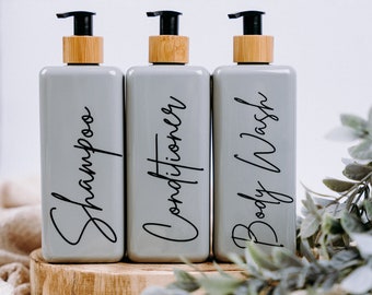 Botellas de Champú, Botellas de Baño Personalizadas, Botellas para Baño, Botella de Champú Recargable, Botella Acondicionador, AirBnB, Dispensador de Jabón