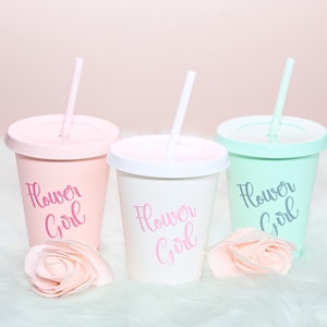 Flower Girl Gift, Flower Girl Proposal, Tumbler, Personalised Cup with Straw, Flower Girl Cup, Bridesmaid Gift, Bridesmaid Proposal,