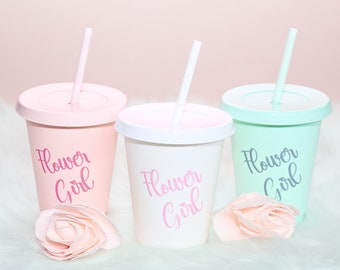 Flower Girl Gift, Flower Girl Proposal, Tumbler, Personalised Cup with Straw, Flower Girl Cup, Bridesmaid Gift, Bridesmaid Proposal,