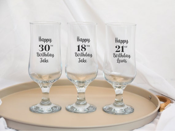 Personalized Pint Glass: UV Printed Birthday Gift