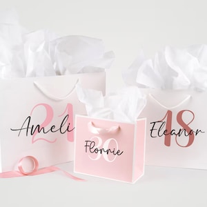 Geburtstagsgeschenktasche Mädchen, Geburtstagsgeschenktasche Mädchen, Geburtstagstaschen, 18., 21., 30., 40., 50. 60. Geburtstag Personalisierte Geburtstags-Tasche