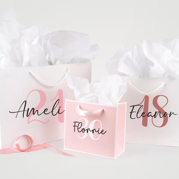 Personalised Birthday Gift Bag, Birthday Gift Bag Girls, Birthday Bags, 18th, 21st, 30th, 40th, 50th 60th Birthday Personalised Birthday Bag