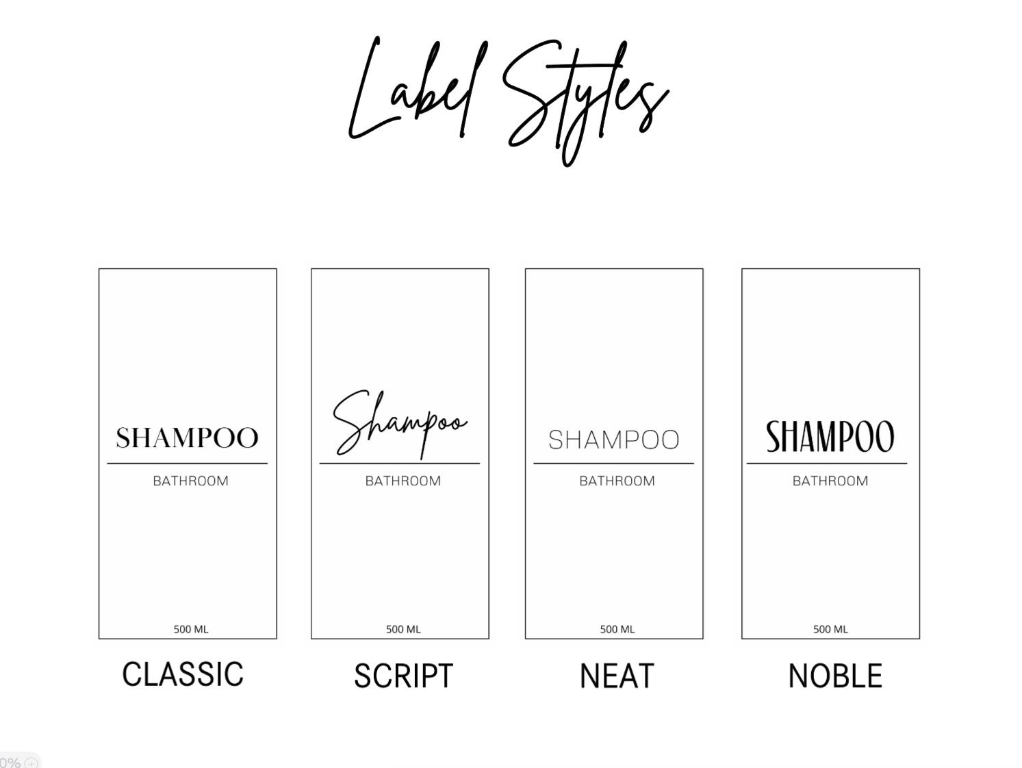 Bamboo & White Minimal White Label Shampoo and Conditioner Etsy UK