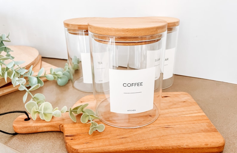 Reusable Bamboo Lid Glass Kitchen Storage Jar With Etsy UK