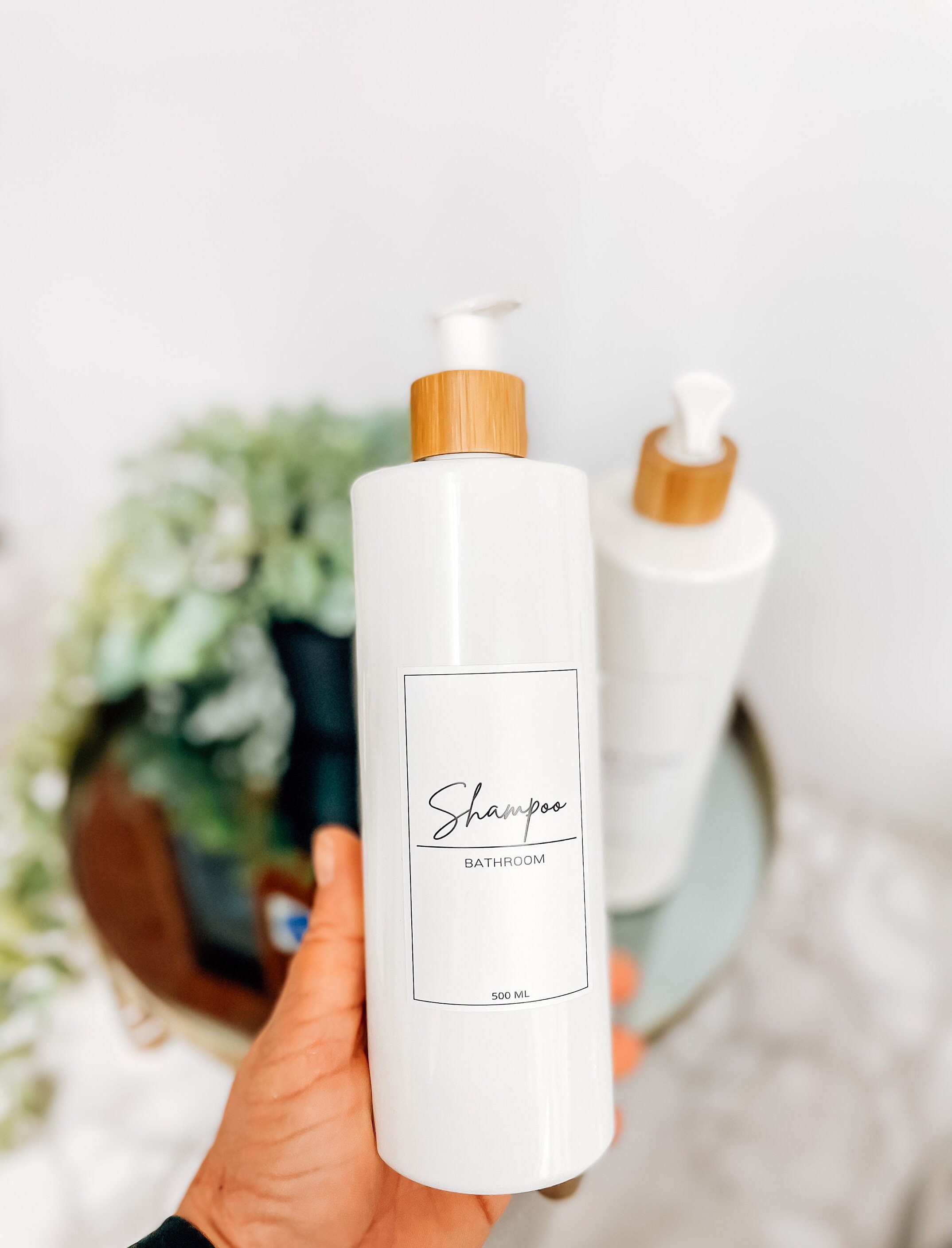 Bamboo & White Minimal White Label Shampoo and Conditioner Etsy UK